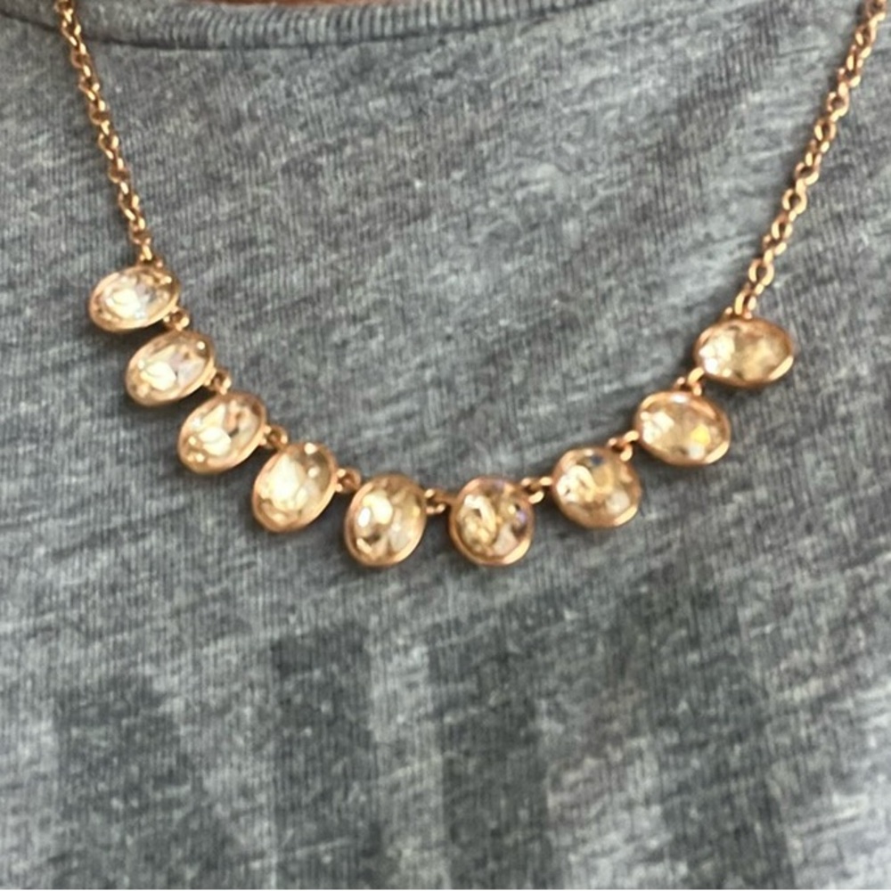 Touchstone Crystal Gold Necklace with Coin Charms